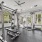  A well-equipped gym with a variety of weightlifting equipment.
